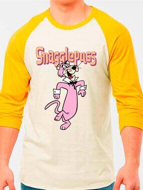 Snagglepuss T-Shirt Retro Cartoon Tv Show Graphic Tee Mens Baseball Raglan